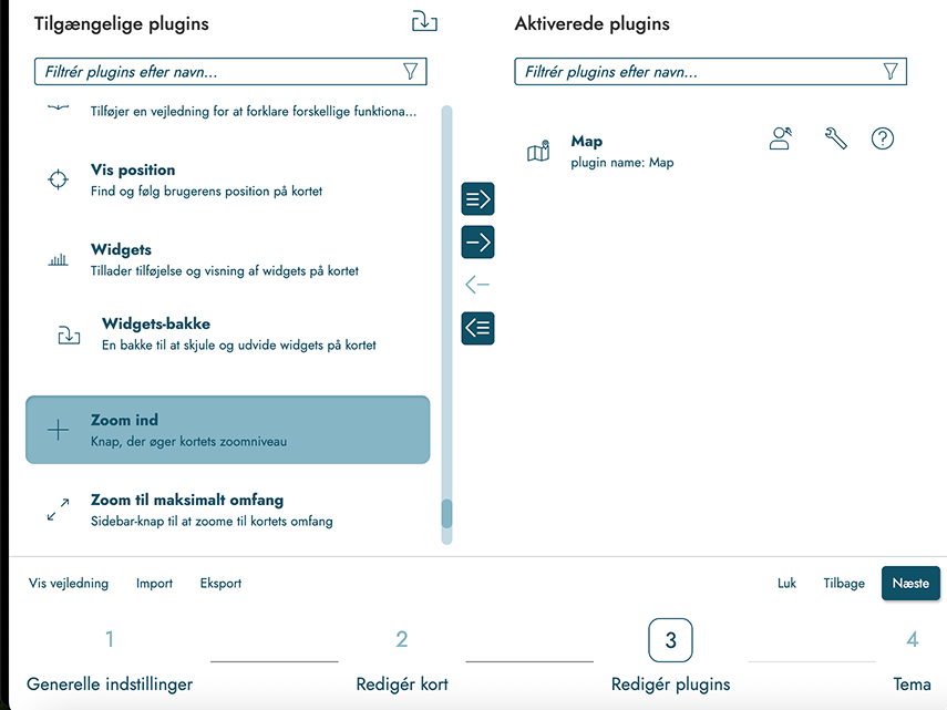 Konfigurer plugins